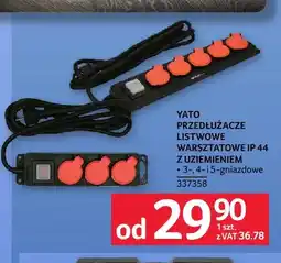 Selgros Przedłużacze listwowe warsztatowe IP 44 z uziemieniem Yato oferta