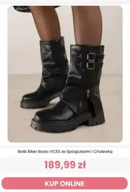 Renee Botki biker boots Vices ze sprzączkami i cholewką oferta
