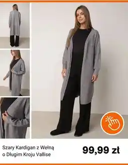 Born2be Szary kardigan z wełną o długim kroju Vallise oferta