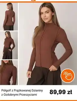 Born2be Półgolf z prążkowanej dzianiny z ozdobnymi przeszyciami Born2be oferta