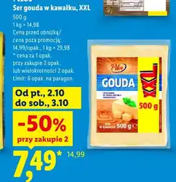 Lidl Ser gouda w kawałku XXL Pilos oferta