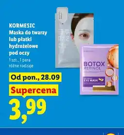 Lidl Płatki hydrożelowe pod oczy Kormesic oferta