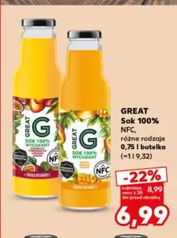 Kaufland Sok NFC marakuja pomarańcza jabłko Great 100% oferta
