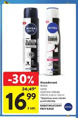 Intermarche Dezodorant spray Nivea Black & White Invisible Clear oferta