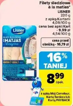 Carrefour Filety śledziowe à la matjas Lisner oferta