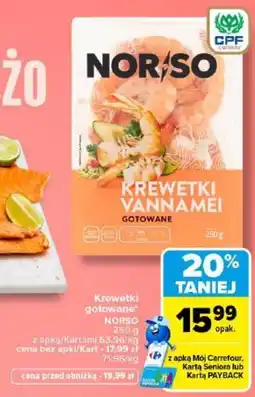 Carrefour Krewetki Vannamei Gotowane NORSO oferta
