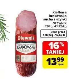Carrefour Kiełbasa Krakowska z Szynki Olewnik oferta