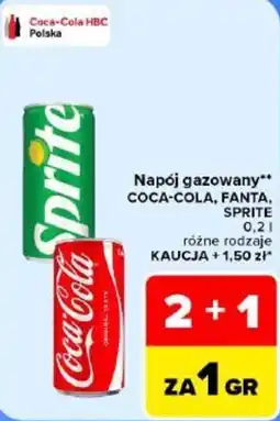 Carrefour Napój gazowany Coca-Cola, Fanta, Sprite oferta