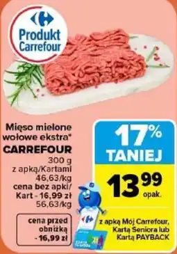 Carrefour Mięso mielone wołowe ekstra CARREFOUR oferta