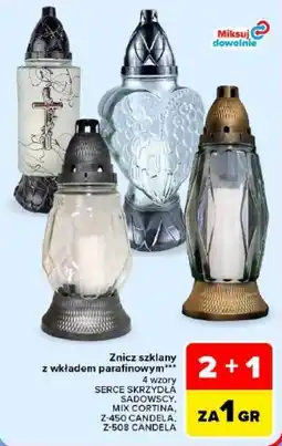 Carrefour Znicz szklany z wkładem parafinowym oferta