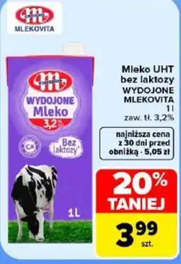 Carrefour Mleko UHT bez laktozy WYDOJONE MLEKOVITA oferta