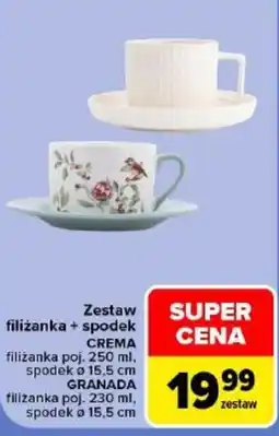 Carrefour Zestaw filiżanka + spodek oferta