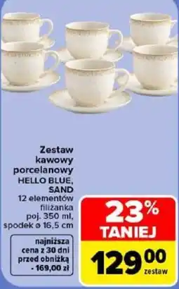 Carrefour Zestaw kawowy porcelanowy HELLO BLUE, SAND oferta