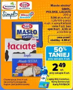 Carrefour Market Masło ekstra SIMPL Polskie Łaciate oferta