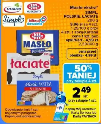 Masło ekstra SIMPL Polskie Łaciate