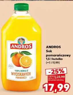 Kaufland ANDROS Sok pomarańczowy 1,5 l butelka oferta