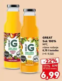 Kaufland GREAT Sok 100% NFC, różne rodzaje oferta
