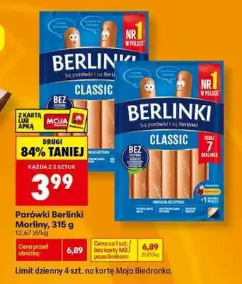 Parówki Berlinki Morliny, 315 g