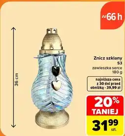 Carrefour Znicz szklany S3 zawieszka serce oferta