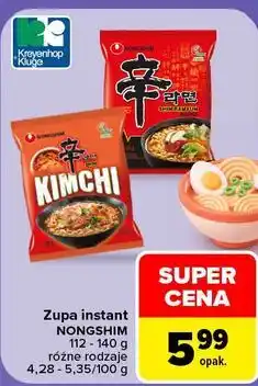 Carrefour Market Zupa instant Nongshim różne rodzaje oferta