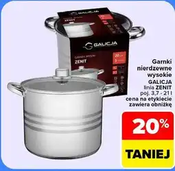 Carrefour Garnki nierdzewne wysokie Galicja linia Zenit oferta