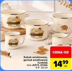 Carrefour Kubek emaliowany, garnek emaliowany Florina linia Jeżyk, Dynia oferta