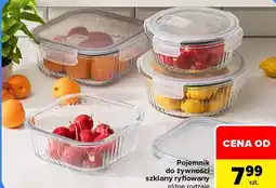 Carrefour Pojemnik do żywności szklany ryflowany oferta