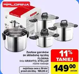 Carrefour Zestaw garnków ze składaną rączką Florina linia Gravito, Stellar oferta