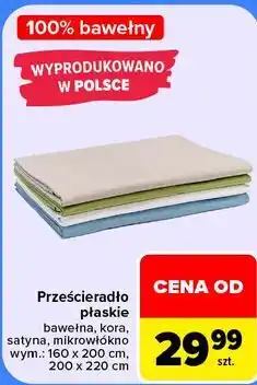 Carrefour Prześcieradło płaskie bawełniane oferta