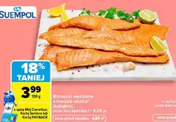 Carrefour Brzuszki wędzone z łososia ekstra Suempol oferta