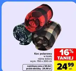 Carrefour Koc polarowy w kratę oferta