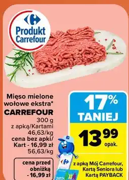 Carrefour Mięso mielone wołowe ekstra Carrefour oferta