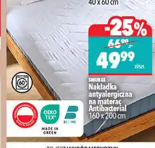 Biedronka Nakładka antyalergiczna na materac Antibacterial Smukee 160 x 200 cm oferta
