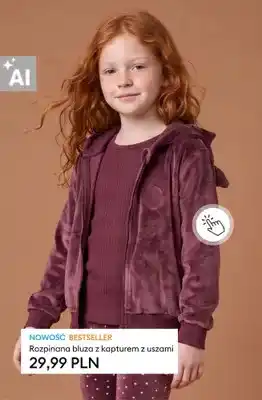 Rozpinana bluza z kapturem z uszami