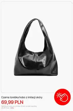 Cropp Czarna torebka hobo z imitacji skóry Cropp oferta