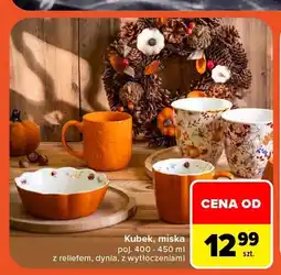 Carrefour Kubek 400-450 ml z reliefem dynia z wytłoczeniami oferta
