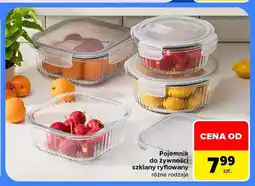 Carrefour Pojemnik do żywności szklany ryflowany oferta
