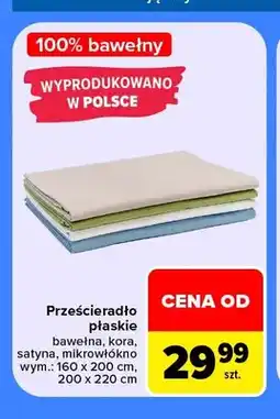 Carrefour Prześcieradło płaskie bawełna oferta