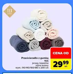Carrefour Prześcieradło z gumką bawełna Tex oferta