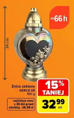 Carrefour Znicz szklany Serce S8 oferta