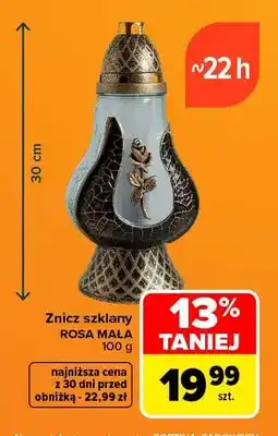 Carrefour Znicz szklany Rosa mała oferta