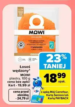 Carrefour Łosoś wędzony na zimno Mowi Signature plastry oferta
