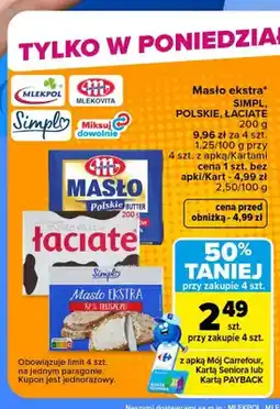Carrefour Masło ekstra Polskie Mlekovita oferta