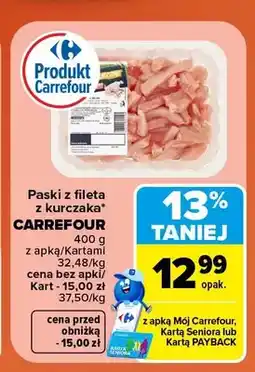 Carrefour Paski z fileta z kurczaka Carrefour oferta