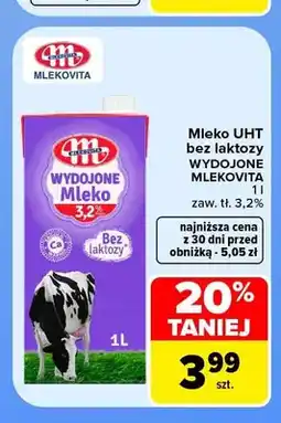 Carrefour Mleko UHT bez laktozy Wydojone Mlekovita 3,2% oferta