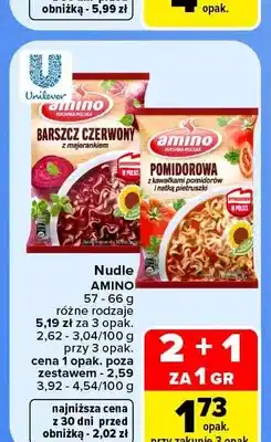Carrefour Nudle barszcz czerwony z majerankiem Amino oferta