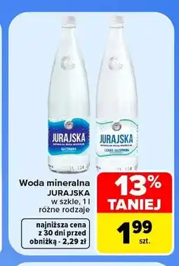 Carrefour Woda mineralna Jurajska w szkle oferta