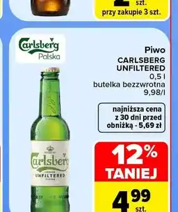Carrefour Piwo Carlsberg Unfiltered oferta