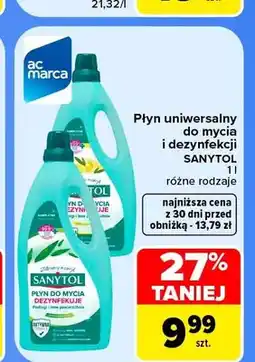 Carrefour Płyn uniwersalny do mycia i dezynfekcji Sanytol oferta