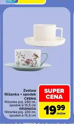 Carrefour Zestaw filiżanka + spodek Granada oferta